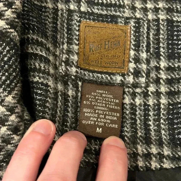 Ruff Hewn Women's Wool Blend Lined Plaid Full Zip Pockets Peplum Coat Jacket M - Picture 3 of 6